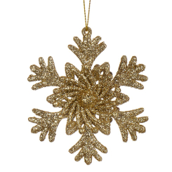 Аксесуари для свят - Підвіска новорічна Elisey Сніжинка оригінальна 10 см Золотистий (007NZ) (MR62965)