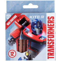 Канцтовари - Крейда Kite Transformers воскова різнокольорова 12 штук (TF24-070)