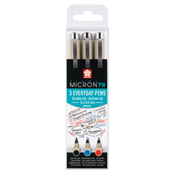 Канцтовари - Набір капілярних ручок Sakura Pigma micron PN Office 0,4-0,5 мм 3 кольори (POXSDKPN3A)
