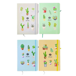 Канцтовары - Блокнот Malevaro на резинке Cactus в ассортименте (763449ML)