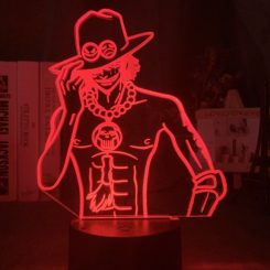 Ночники, проекторы - Настольный светильник-ночник Портгас Д. Ейс Portgas D. Ace Ван Пис One Piece 16 цветов USB (21009) Bioworld