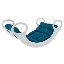 Крісла-качалки - Універсальна гойдалка-ліжечко Uka-Chaka Мini 36х82х46 см Біла/Темно Синій (hub_vf5rl3)
