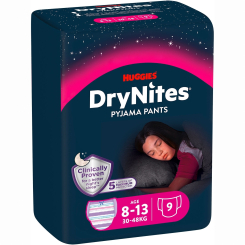 Подгузники - Подгузники-трусики Huggies DryNites для девочек 30-48 кг 8-13 лет 9 шт (5029053527604) Подгузники - Подгузники-трусики Huggies DryNites для девочек 30-48 кг 8-13 лет 9 шт (5029053527604)
