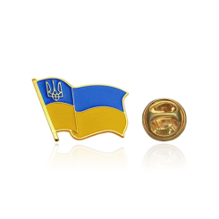 Бижутерия и аксессуары - Брошь-значок BROCHE Флаг Украины с тризубом разноцветная BRGV112616 (1273)