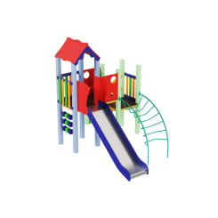Ігрові комплекси, гойдалки, гірки - Дитячий ігровий розвиваючий комплекс Каченя, висота гірки 1,2 м KDG (11373) (KDG-11373)