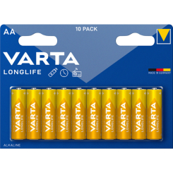 Акумулятори і батарейки - Батарейки VARTA Longlife AA BLI 10 шт алкалінові (4008496525232)
