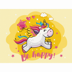 Товари для малювання - Картина за номерами Brushme Щасливий єдиноріг (KBS0110) Товари для малювання - Картина за номерами Brushme Щасливий єдиноріг (KBS0110)