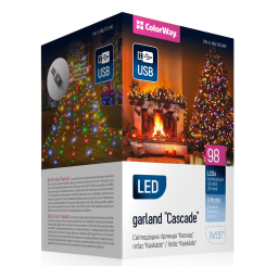 Мебель для геймеров - Светодиодная гирлянда-каскад СolorWay LED 98 7x1.5м 8 функций разноцветная USB (CW-G-98L71CUMC) Мебель для геймеров - Светодиодная гирлянда-каскад СolorWay LED 98 7x1.5м 8 функций разноцветная USB (CW-G-98L71CUMC)