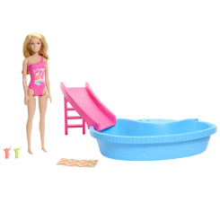 Ляльки - Ігровий набір Barbie Розваги біля басейну (HRJ74)