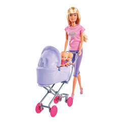 Куклы - Набор Steffi and Evi Love Кукла Штеффи с фиолетовой коляской (5378060/5738060-3)