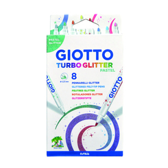 Канцтовары - Фломастеры цветные Giotto Turbo Glitter Pastel 8 шт (426300)