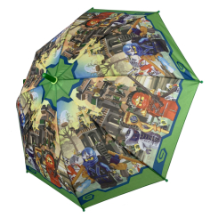 Зонты и дождевики - Детский зонтик для мальчиков  Лего Ниндзяго Paolo Rossi  с зеленой ручкой  017-8