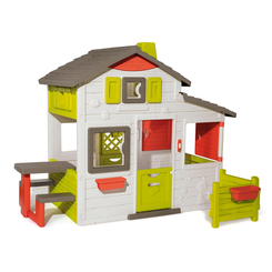 Игровые комплексы, качели, горки - Игровой домик Smoby для друзей с дверным звонком и забором (810203)