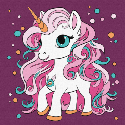 Товари для малювання - Картина за номерами Ідейка Чарівна одноріжка 25 х 25 см (KHO6108)