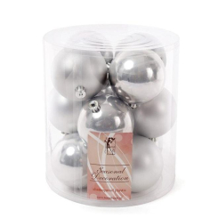 Аксесуари для свят - Набір пластикових новорічних кульок Flora 12 шт D-8 см (12035) (MR35171)
