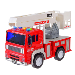 Транспорт и спецтехника - Автомодель Автопром Пожарная машина с белой лестницей (AP9902ABC/2)