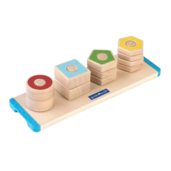 Розвивальні іграшки - Дерев'яна пірамідка Guidecraft Manipulatives Фігури на різьбі (G6901)