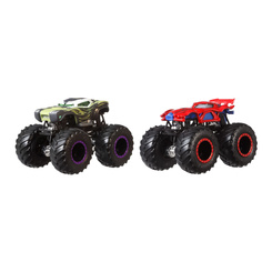 Автомодели - Набор машинок Hot Wheels Monster trucks Спайдермен и Халк 1:64 (FYJ64/GMR38)