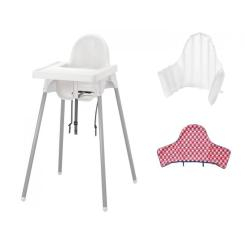 Товари для догляду - Стілець для годування + столик + подушка + чохол IKEA ANTILOP 56 х 62 х 90 см Сірий (21149805)