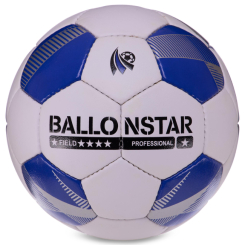 Спортивні активні ігри - М'яч футбольний HYBRID BALLONSTAR FB-3132 №5 PU Білий-синій (FB-3132_Белый-синий)