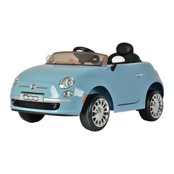 Електромобілі - Дитячий електромобіль Babyhit Fiat блакитний із дистанційним керуванням і ефектами (71141)