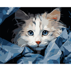 Товары для рисования - Картина по номерам Strateg Голубоглазый котенок 40 х 50 (VG050)