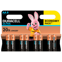 Акумулятори і батарейки - Батарейки лужні Duracell Ultra Power АА 1.5V LR6 8 шт (5000394063051b)