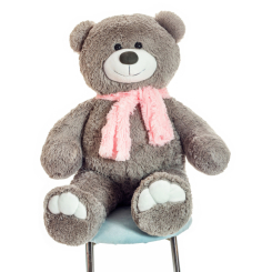 Мягкие животные - Плюшевый медведь Mister Medved с шарфиком Денни 110 см Серый (098)