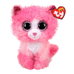 Мягкие животные - Мягкая игрушка TY Beanie boo's Котенок Реган розовый 25 см (36479)