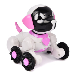 Фігурки тварин - Інтерактивна іграшка WowWee Chippies Цуценя Чіпелла біло-рожева (W2804/3817)