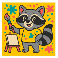 Товары для рисования - Раскраска на холсте Brushme Енот-художник (MBS078)