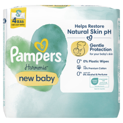 Товари для догляду - Вологі серветки Pampers Harmonie new baby 4х46 шт (8006540815762) Товари для догляду - Вологі серветки Pampers Harmonie new baby 4х46 шт (8006540815762)