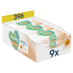 Антисептики и маски - Влажные салфетки Pampers Harmonie Защита и уход 9х44 шт (8700216250559)
