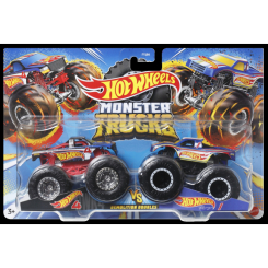 Транспорт і спецтехніка - Набір машинок Hot Wheels Monster Trucks Hot Wheels 4 vs Hot Wheels 1 (FYJ64/HNX29)