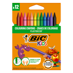 Канцтовары - Мел цветной BIC Kids Plastidecor 12 штук (bc9457645)
