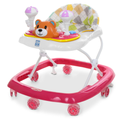 Ходунки - Детские ходунки Мишка с силиконовыми колесами Bambi M 3656-S Розовый (MAS40428)