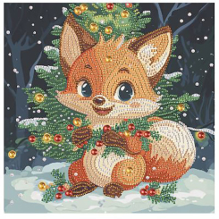Мозаика - Алмазная картина Brushme Счастливый лисенок 25 х 25 см (DBS52202)
