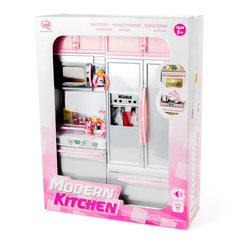 Мебель и домики - Кукольный набор Qunfeng toys Современная кухня 4 розовая (26215P)