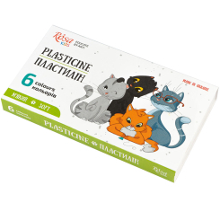 Набори для ліплення - Набір пластиліну ROSA Kids Cats 6 кольорів (302101)