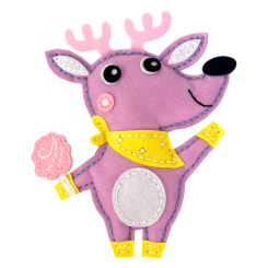 Наборы для творчества - Набор для творчества Apli Krapli Сшей сам игрушку из фетра Олень с конфетой (4820198701406)