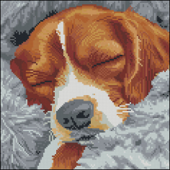 Мозаїка - Алмазна картина Strateg Сплячий пес 30 х 30 см (FZ3030-40)