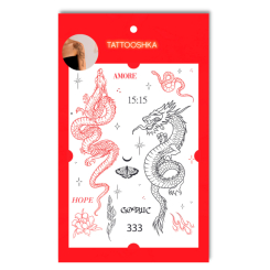 Косметика - Набір тату для тіла Tattooshka Червоний дракон (LB-181)