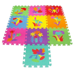 Пазли - Дитячий ігровий килимок мозаїка EVA Рослини M 0386 10 частин Різнокольоровий