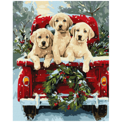 Товари для малювання - Картина за номерами Ідейка Собача поїздка 40х50 см (KHO6838)