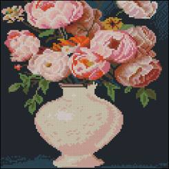 Мозаика - Алмазная картина Strateg Букет розовых цветов 30 х 30 см (FZ3030-19)