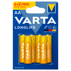 Аккумуляторы и батарейки - Батарейки VARTA Longlife AA BLI 6 штук (4008496771325)