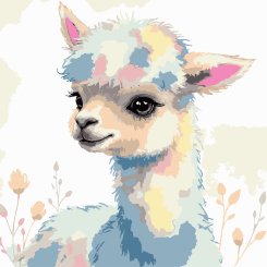 Товари для малювання - Картина за номерами Strateg Казкове оленятко 30 х 30 см (ES-0915)