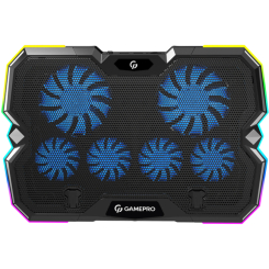 Ігрові приставки - Підставка під ноутбук GamePro охолоджуюча RGB Black (CP980)