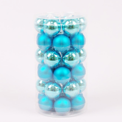 Аксесуари для свят - Кульки скляні Flora D 3,8 см 36 шт Блакитний (44610) (MR62312)