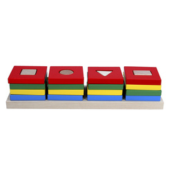 Развивающие игрушки - Пирамидка KOMAROVTOYS Цветной квартет (А344)